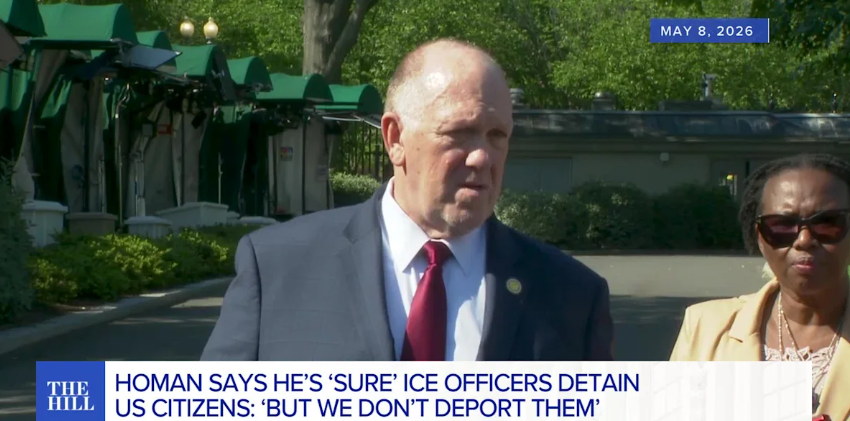 霍曼承认：ICE曾拘留美国公民！但不会遣返